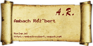 Ambach Róbert névjegykártya