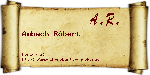 Ambach Róbert névjegykártya