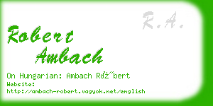 robert ambach business card